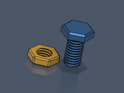 M6 x 12mm screw with M6 x 3mm nut