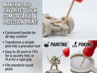 Toothpick Ergonomic Grip for painting and crafts