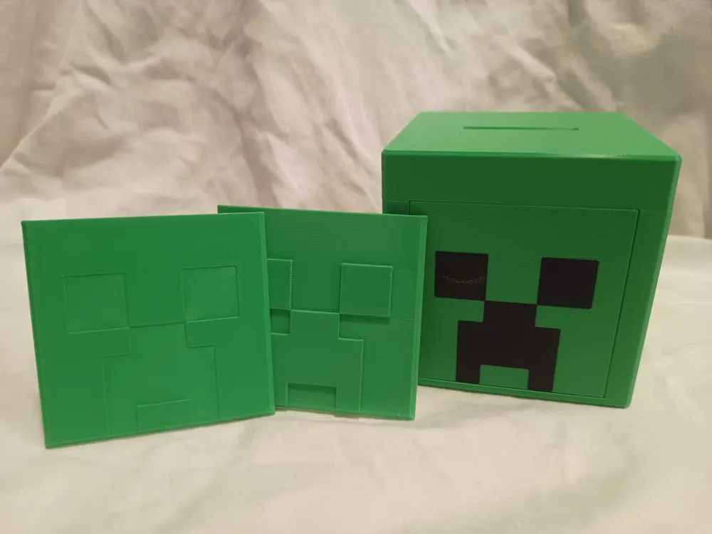 Creeper money box, replacable faces, no AMS - Free 3D Print Model ...