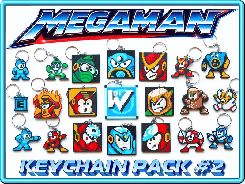 Mega Man 2 Keychain Pack! Retro NES Game 8-bit