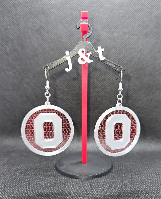 Ohio state block o earrings