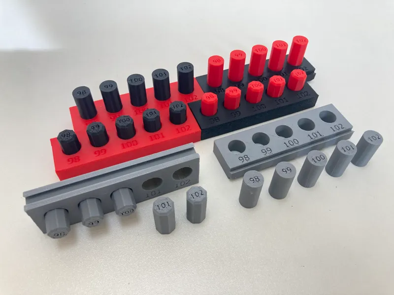 フィッティング治具_嵌合クリアランス_Φ10丸と8角柱_吉田工房_Calibration Tools