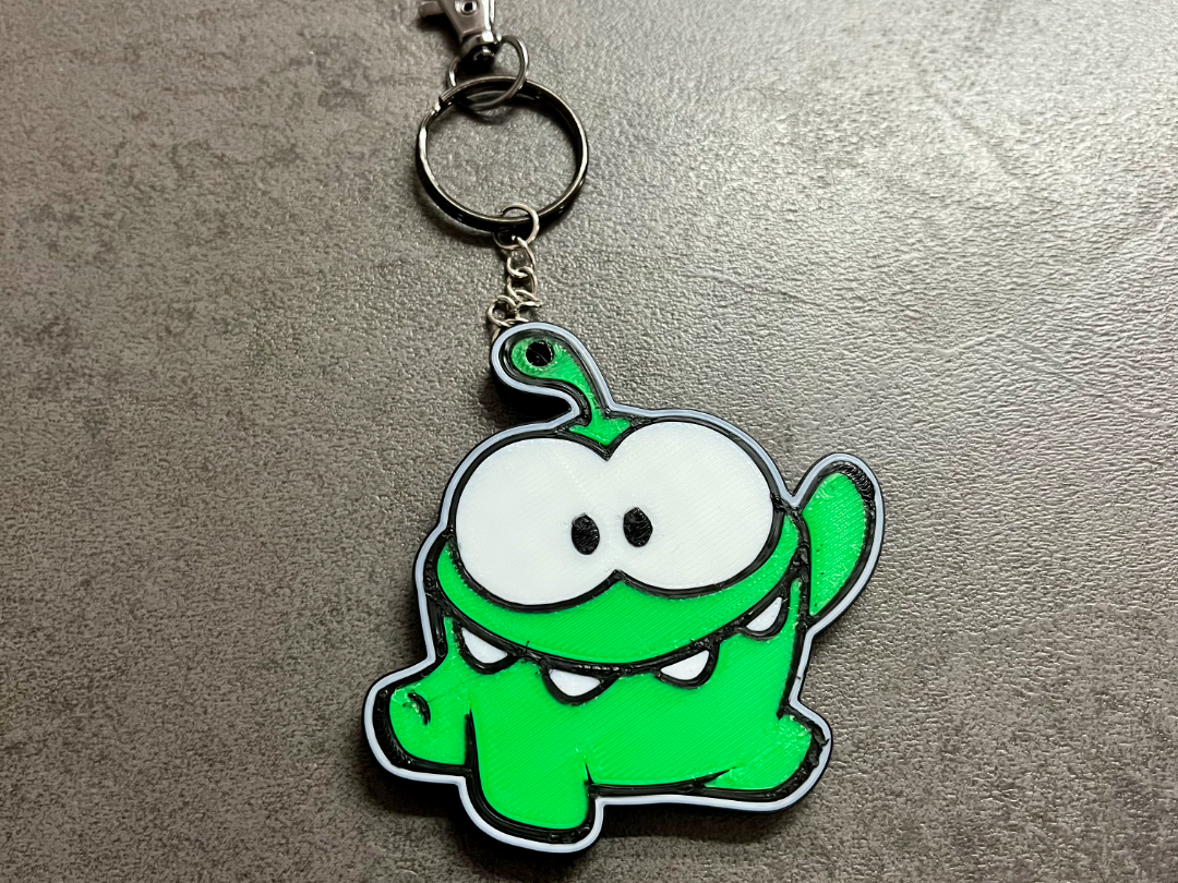 adorable Om Nom inspired keychain