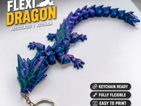 Dragon flexible articulé, porte-clés