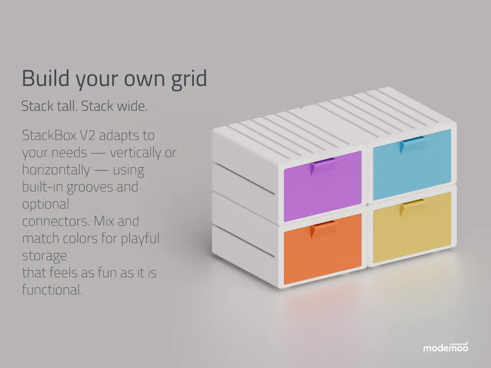 StackBox V2 — Tiny Drawers. Big Personality. - Free 3D Print Model ...