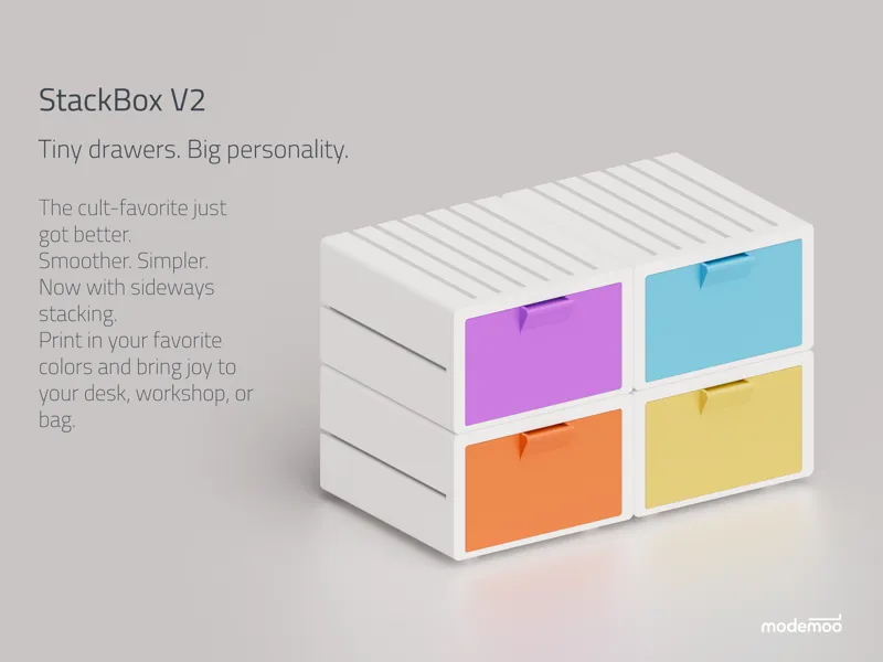 StackBox V2 — Tiny Drawers. Big Personality.