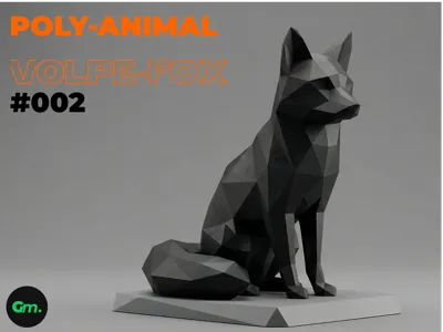 Polygonal Fox - Geometric Sculpture #002