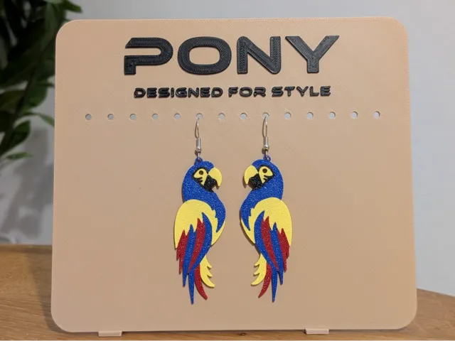 Macaw Parrot Earrings – 3D Pendant Charms