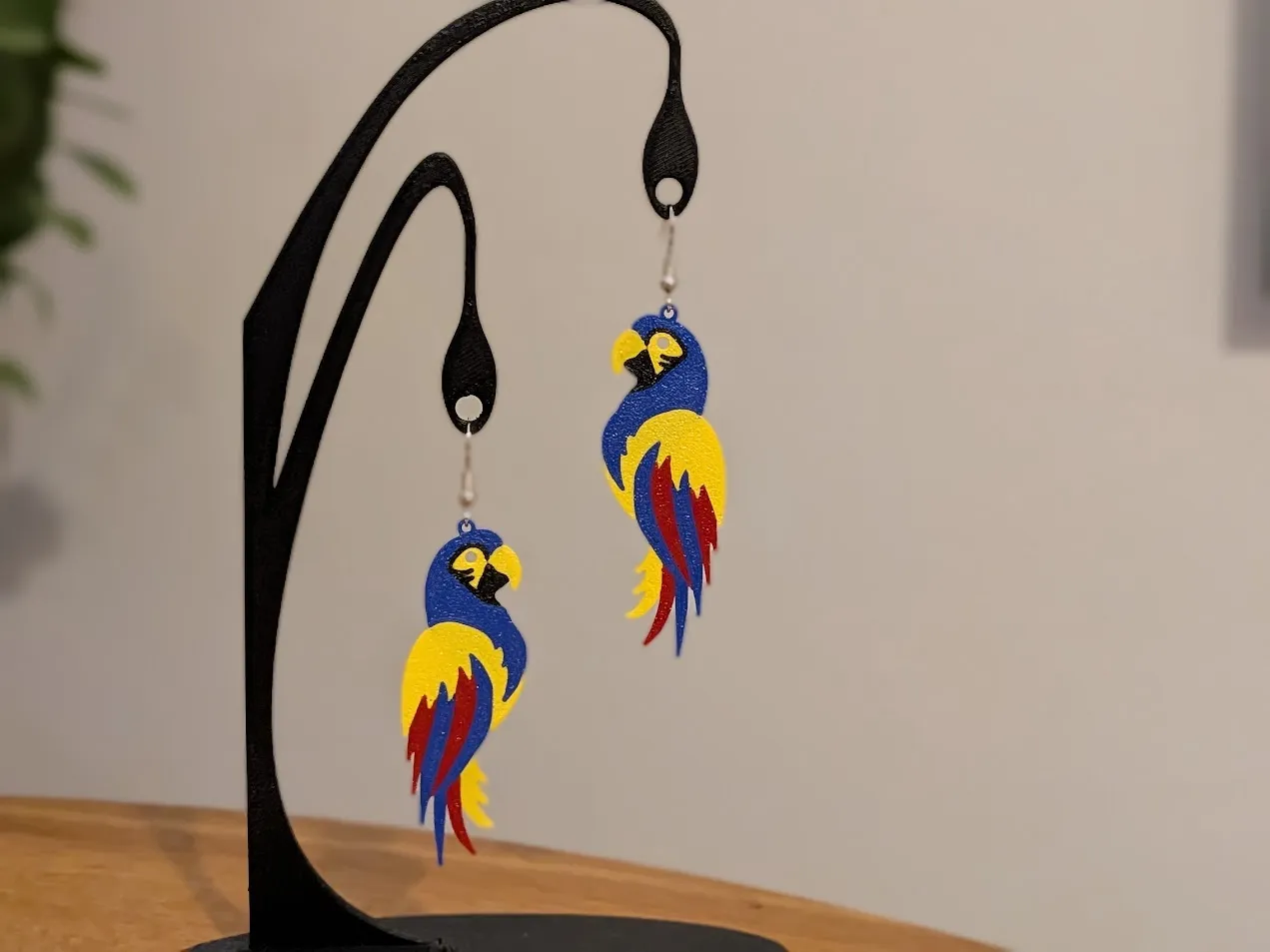 Macaw Parrot Earrings – 3D Pendant Charms view 2