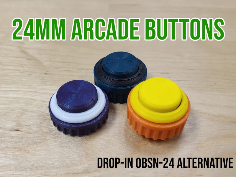 24mm Arcade Buttons (OBSN-24 drop-in alternative)
