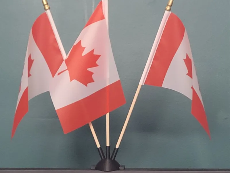 Canada Strong mini flag stand