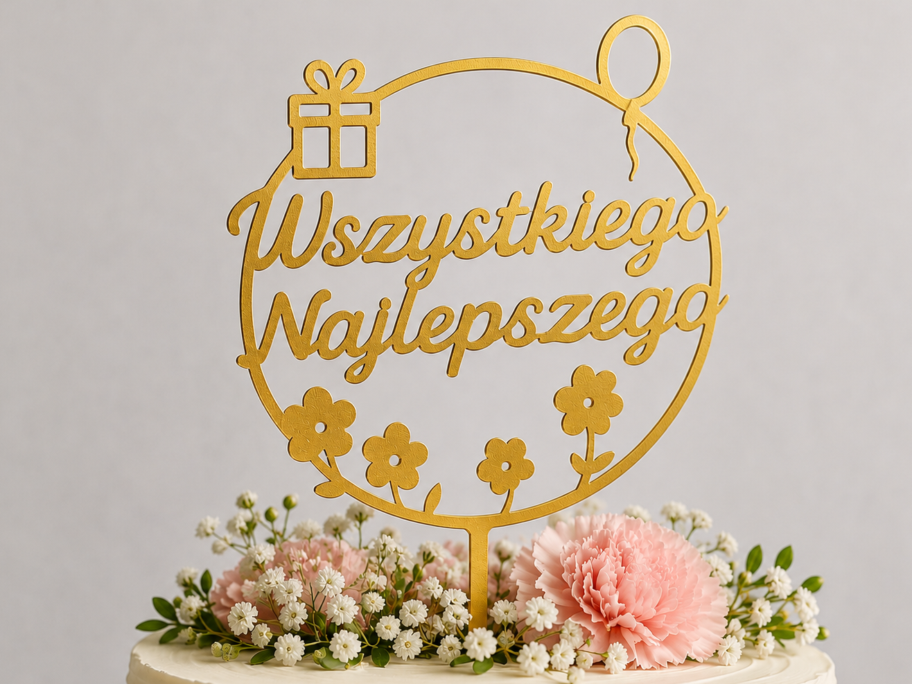 Topper na tort „Wszystkiego Najlepszego”