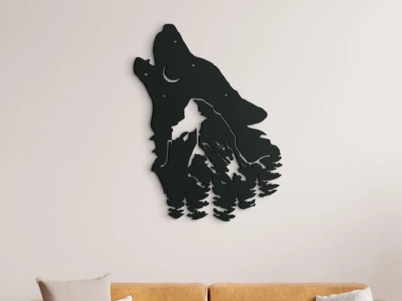3D Wall Sticker Howling Wolf