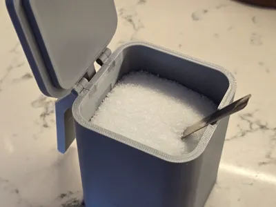 Flip-Top Seasoning Box with Spoon Slot Design