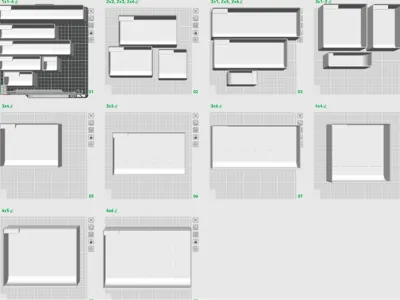Gridfinity bins 1x1-4x6