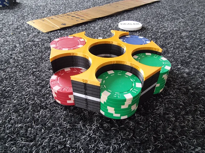 Poker Chip Tray (40mm) - with LED Dealer Button
