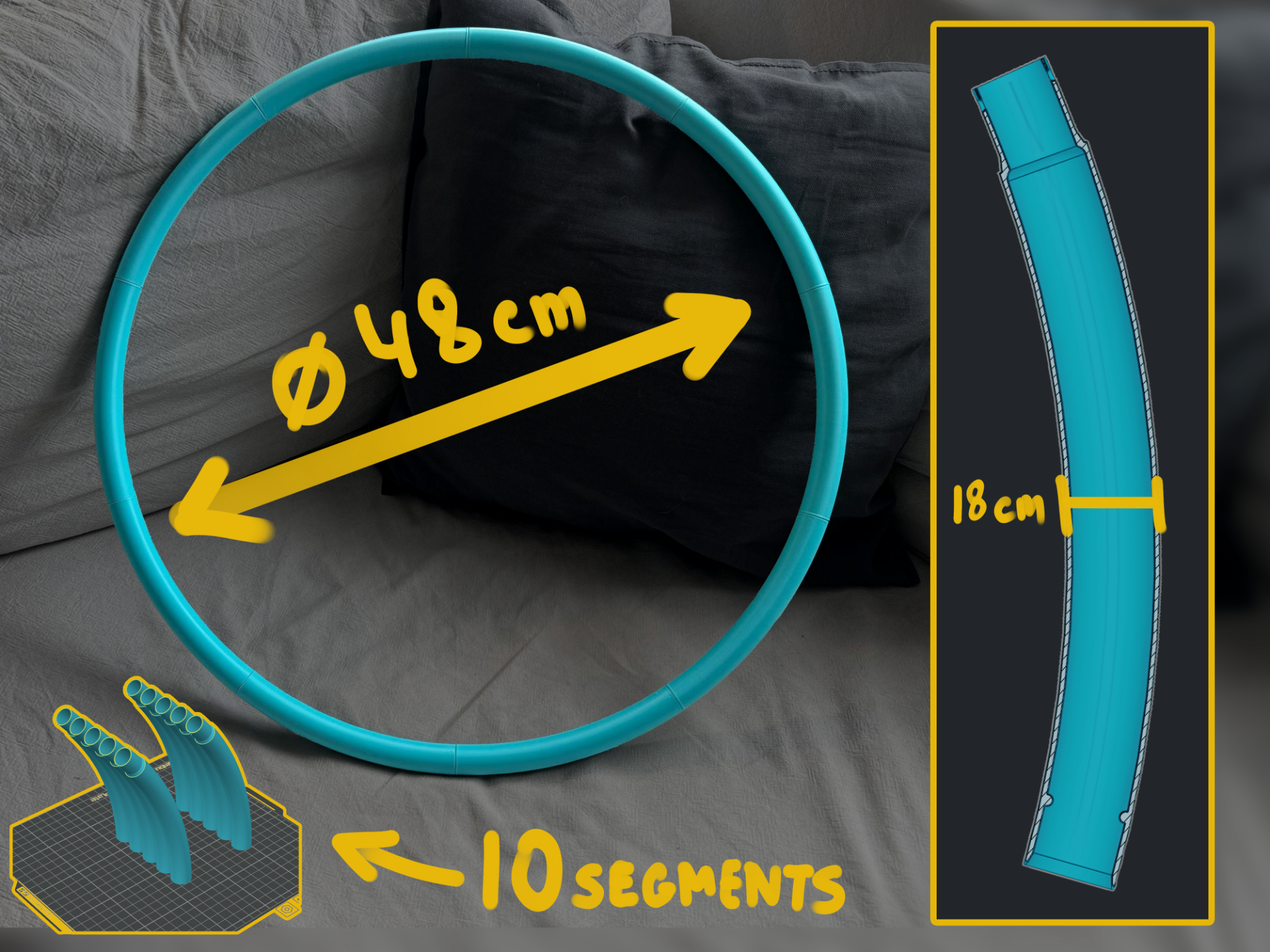 Hula Hoop Ring for Dog Agility - 48cm (modular)