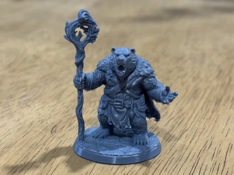 Bear Druid Mage – 32mm D&D / Pathfinder Miniature