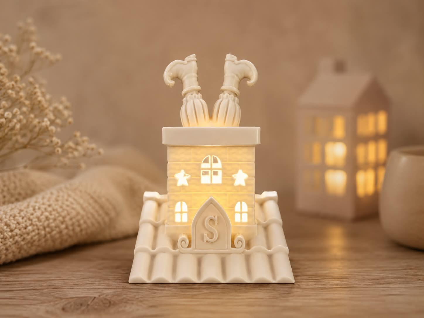 Sinterklaas Chimney Fairy Lights House - 1