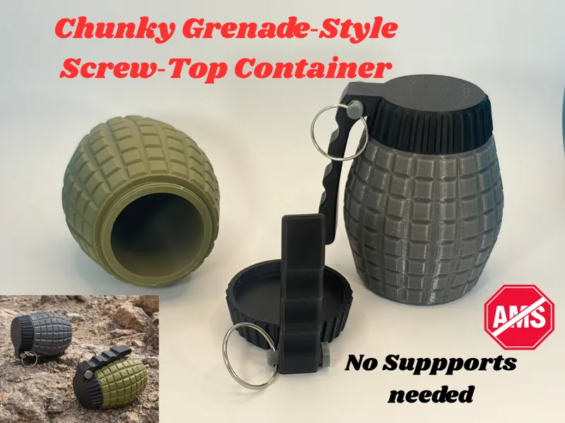 Chunky Grenade‑Style Screw‑Top Container