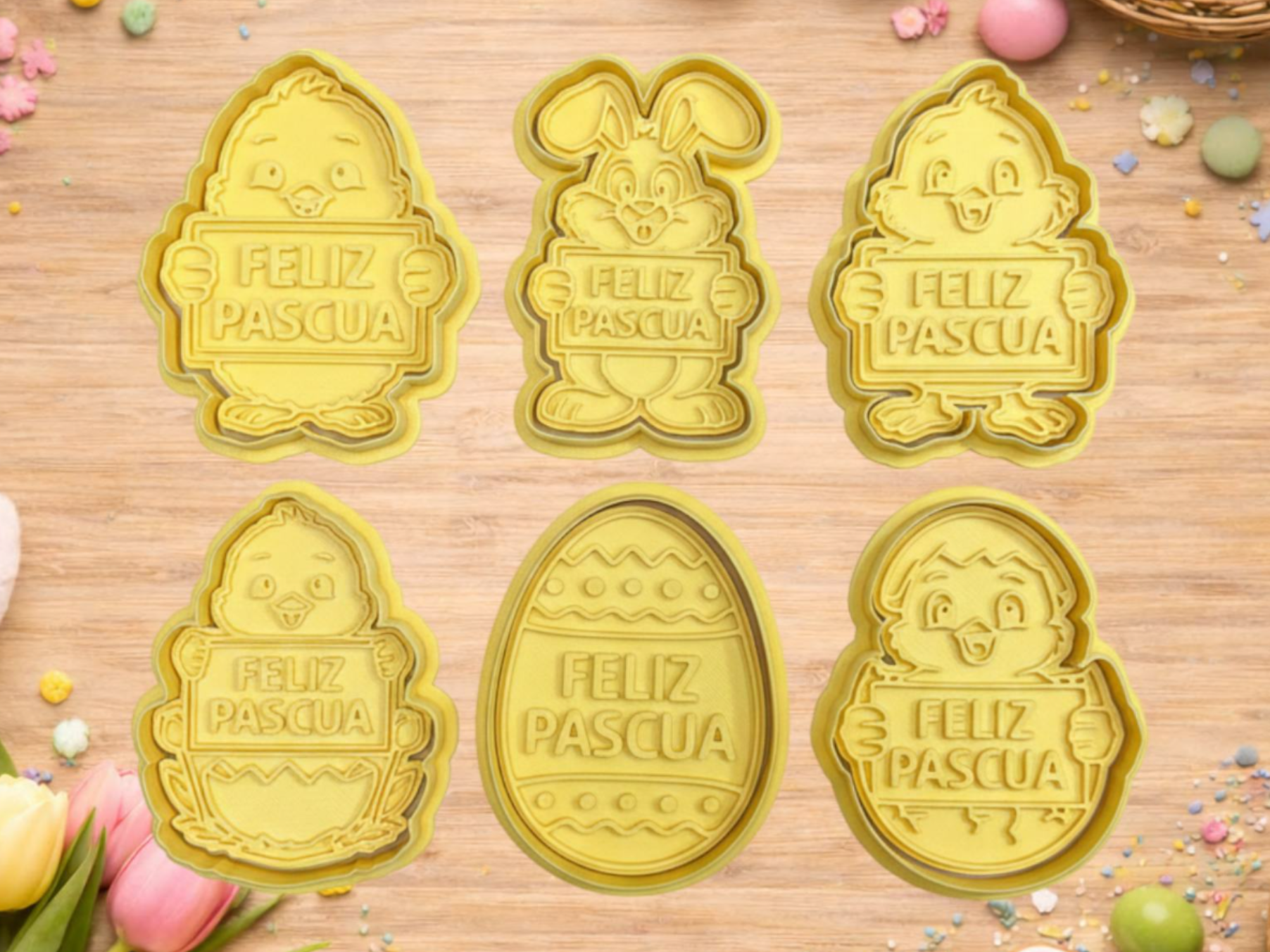 Set Cortadores de Biscoitos – Tema Páscoa Espanhol