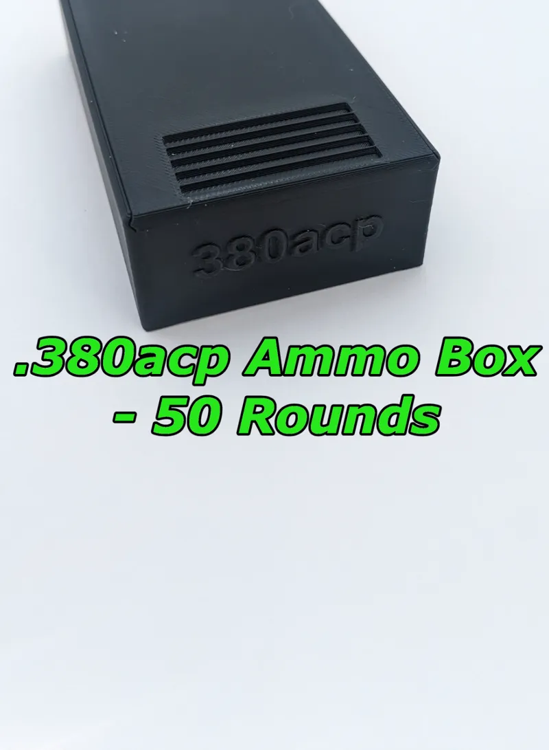 .380acp Sliding Lid Ammo Case - 50 Rounds