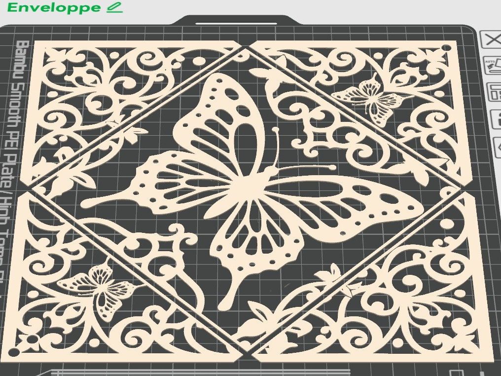 Enveloppe sur tulle papillon