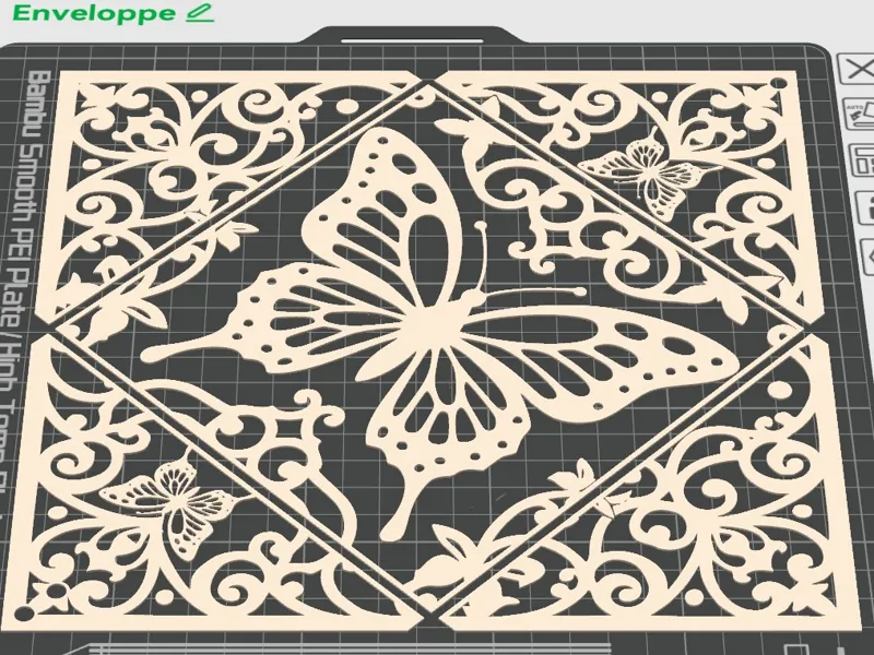 Enveloppe sur tulle papillon