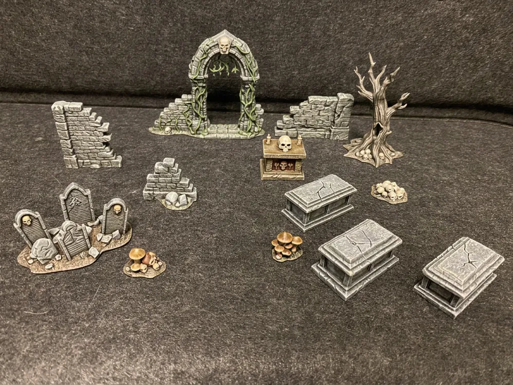 Escenografía en miniatura: Terrain set 1. Referencia del modelo original.