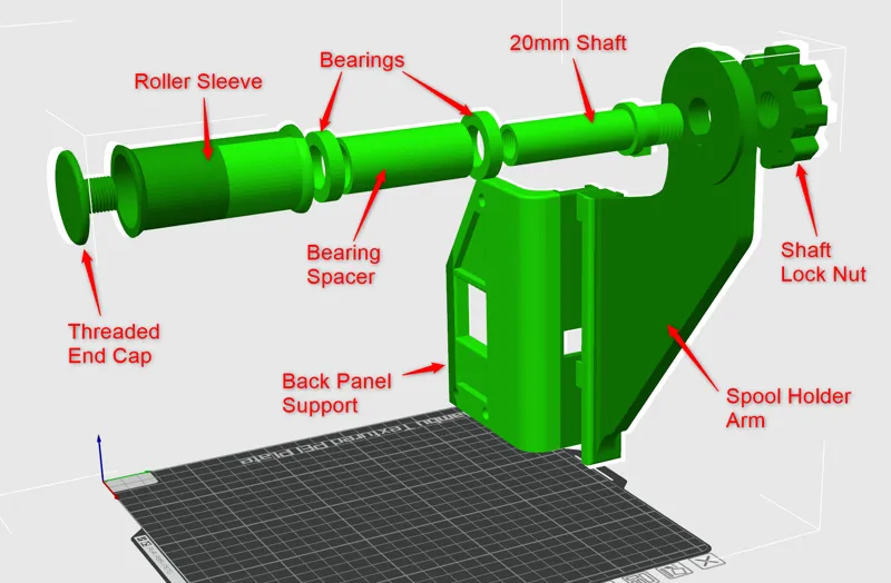 Easy filament spool roller for Bambu Lab P1P, P1S and X1 printers