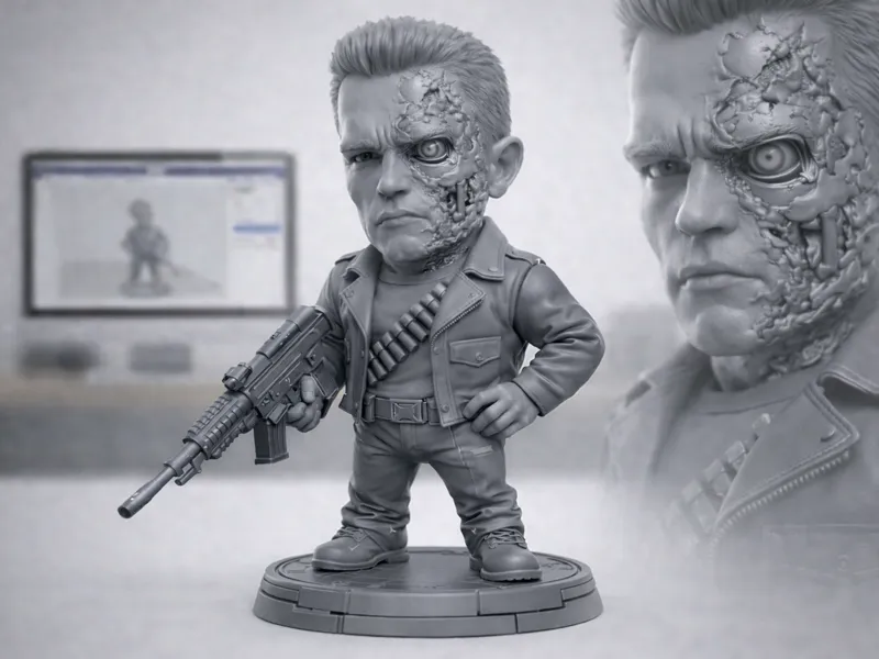 T-800 ICONICO – Il Guardiano | Statua Chibi 3D