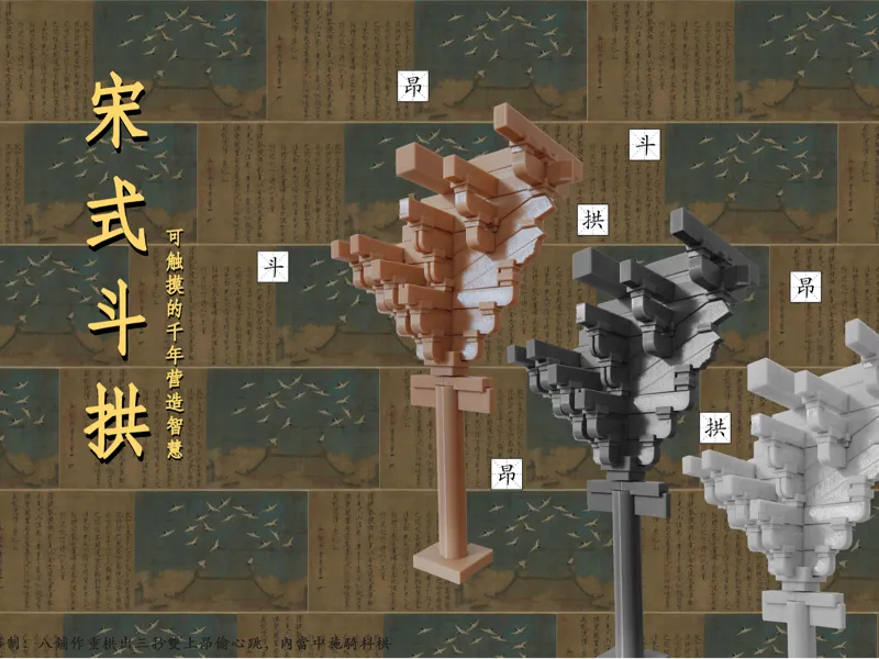 科创比赛参赛项目：宋式八铺作斗拱3D设计建模并3D打印组装