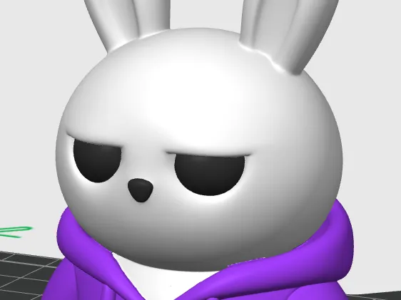 Grumpy bunny in a hoodie