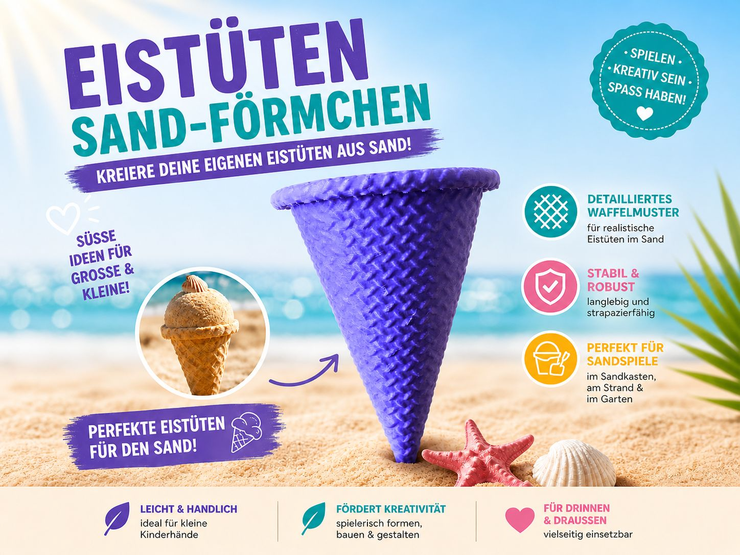 Sandförmchen Eis Eistüte Sandkasten Förmchen