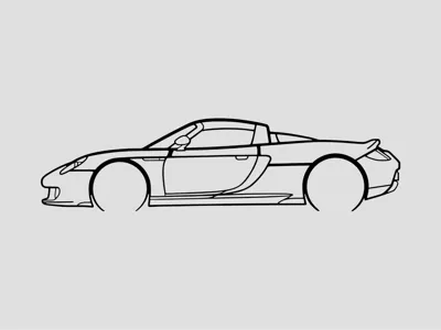 Porsche Carrera GT Silhouette Wall Art