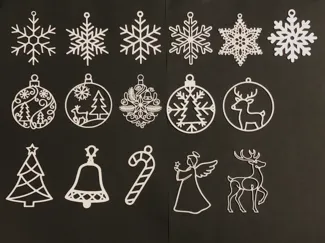 Christmas Ornament Set – Stars, Snowflakes etc.