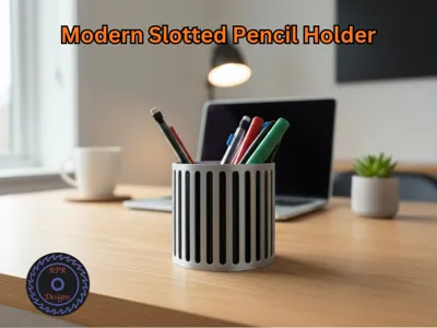 Slotted Pencil Cup - Modern Desk Organizer
