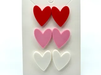 Valentines Day Heart Earring Studs
