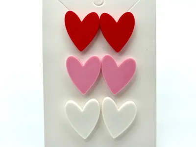Valentines Day Heart Earring Studs