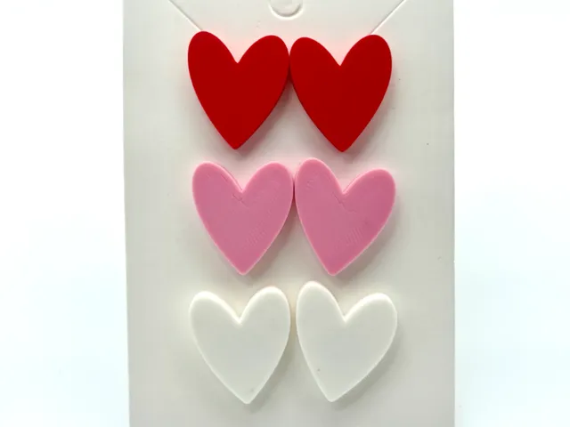 Valentines Day Heart Earring Studs