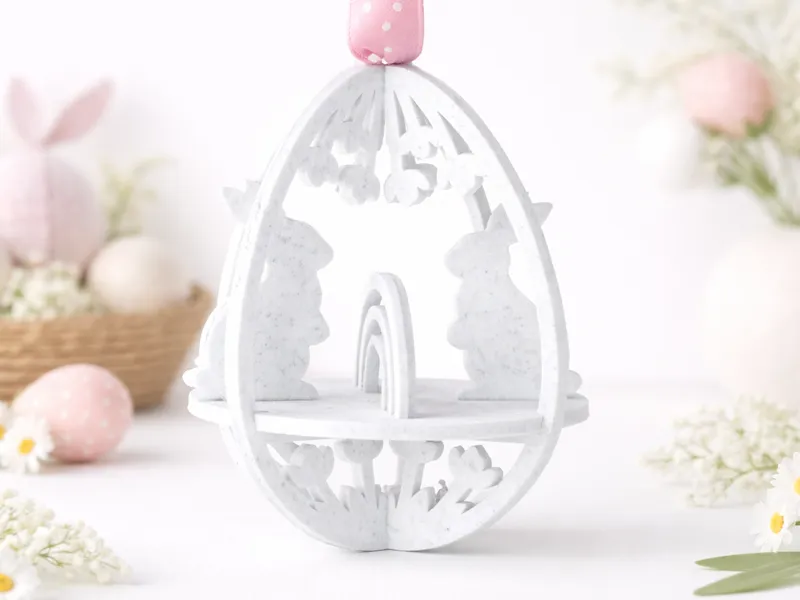 Easter Egg Ornament Card Kit – Rainbow Bunny Scene