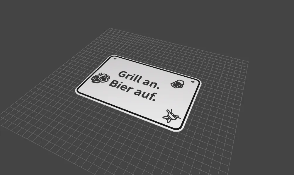 "Grill an Bier auf" Schild view 4