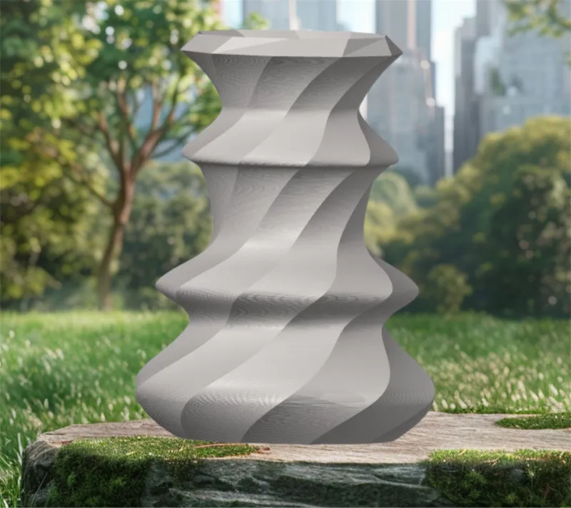 Elegant Sculpture: The Ribbed Vase Modern 3D