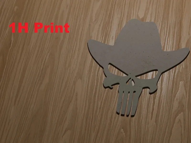Cowboy Punisher Skull | 12.5 cm Wide | 1H Print