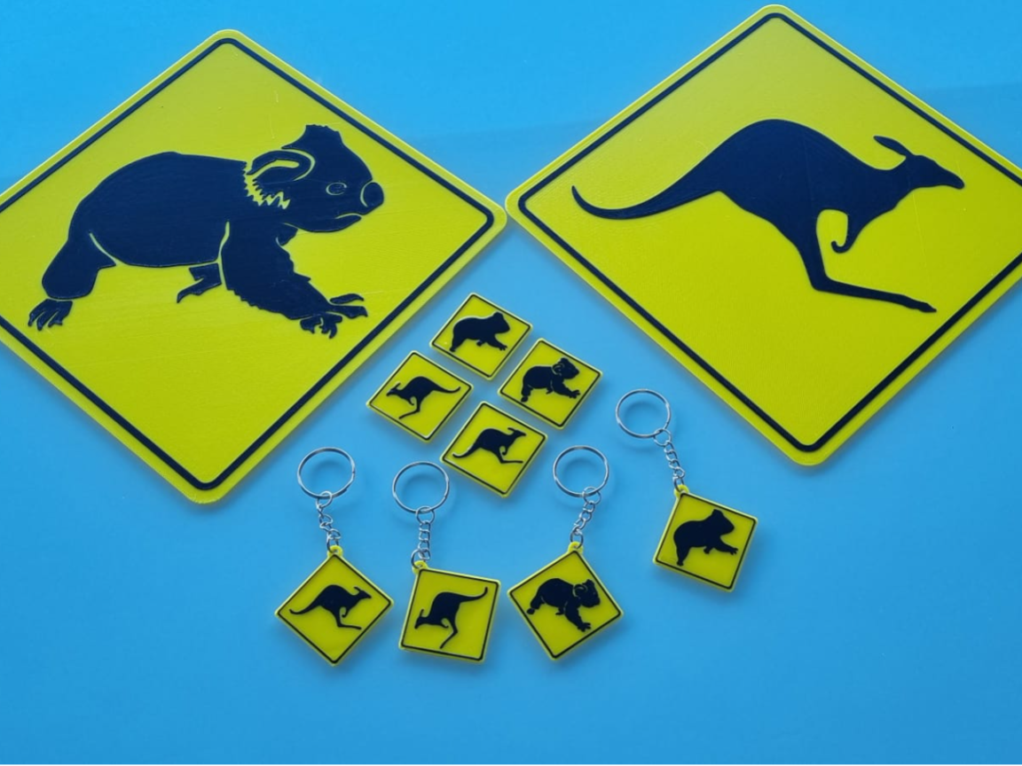 Australian Kangaroo and Koala Road Signs