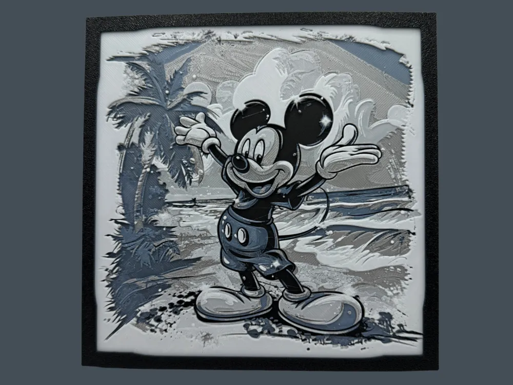 Mickey Mouse on the beach - Disney Hueforge