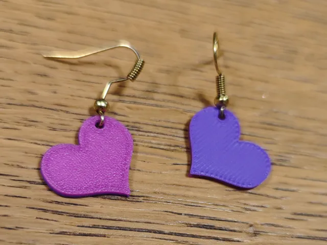 Pendientes con forma de corazón a doble cara