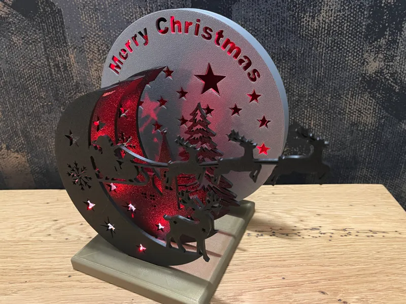 Scène de Noel avec éclairage