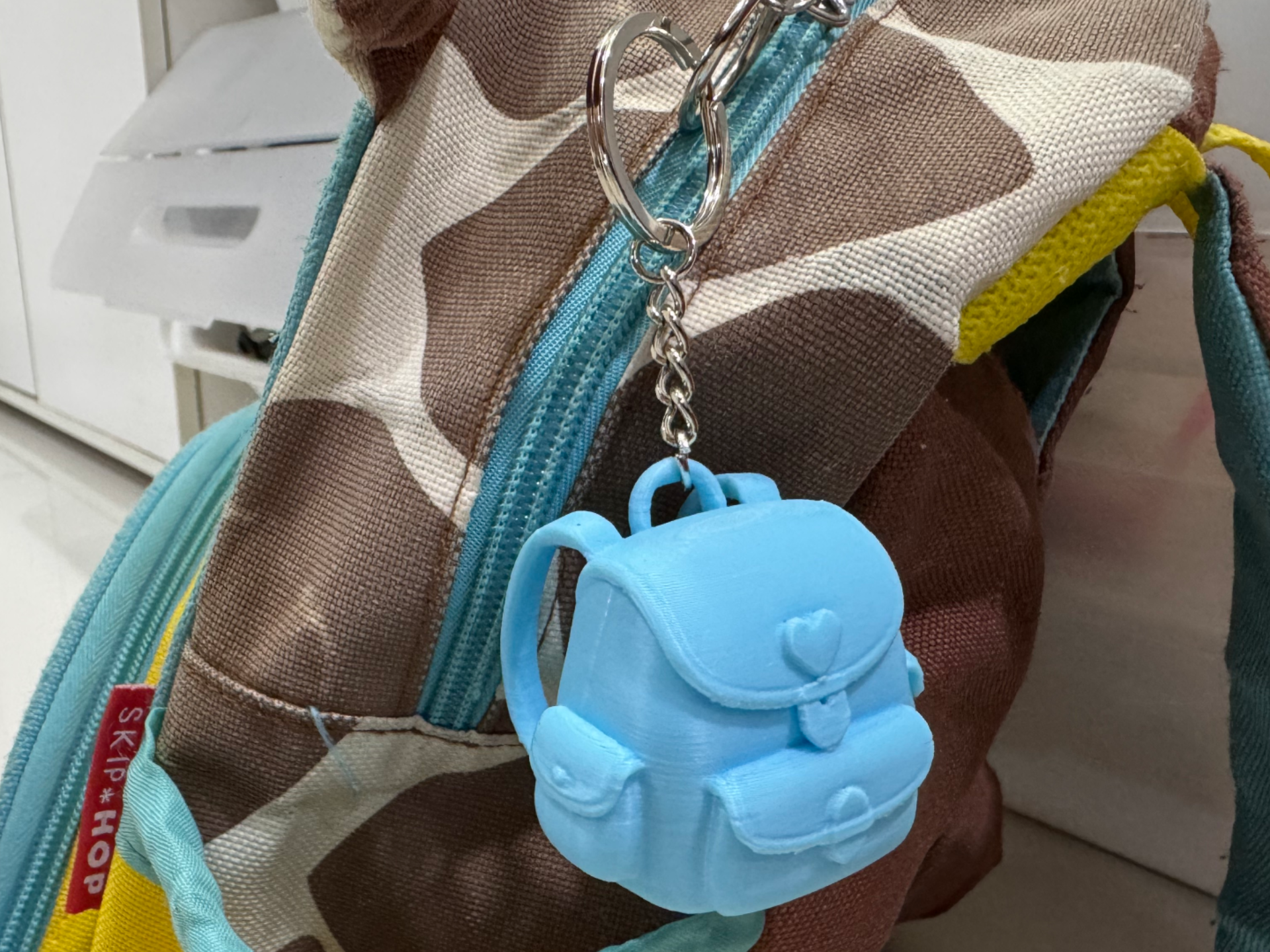 Mini Backpack Bag Charm with Heart Detail