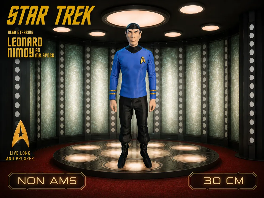 Accesorio para impresora 3D: Mr. Spock | 30cm Non-AMS Collector Figure. Referencia del modelo original.